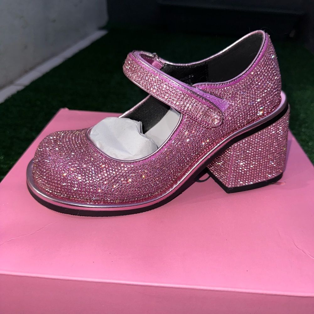 Cute Pink sparkly Rhinestone Mary Jane Shoes size 6 |Dolls kill✨